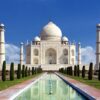 Taj mahal, Agra, India -monument of love in blue sky-cm